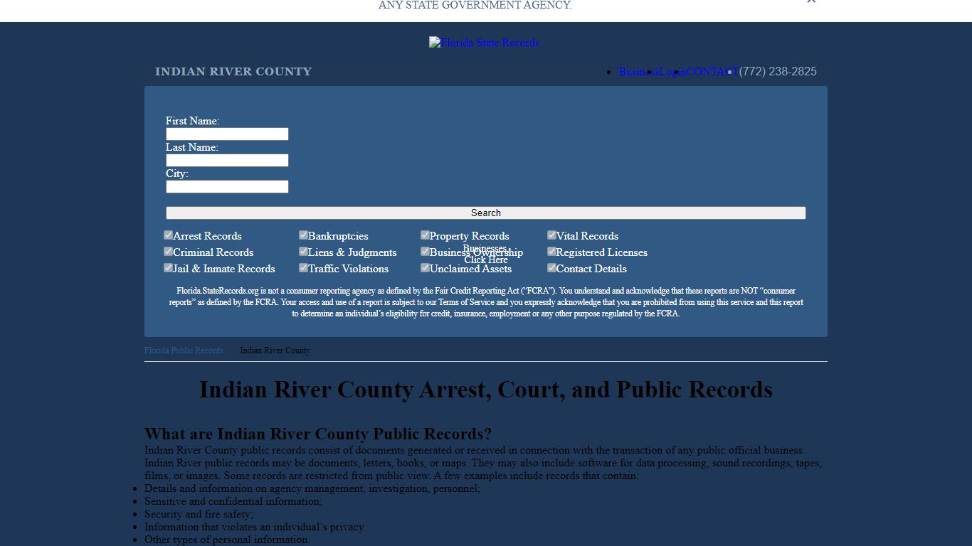 Indian River County Arrest, Court, and Public Records